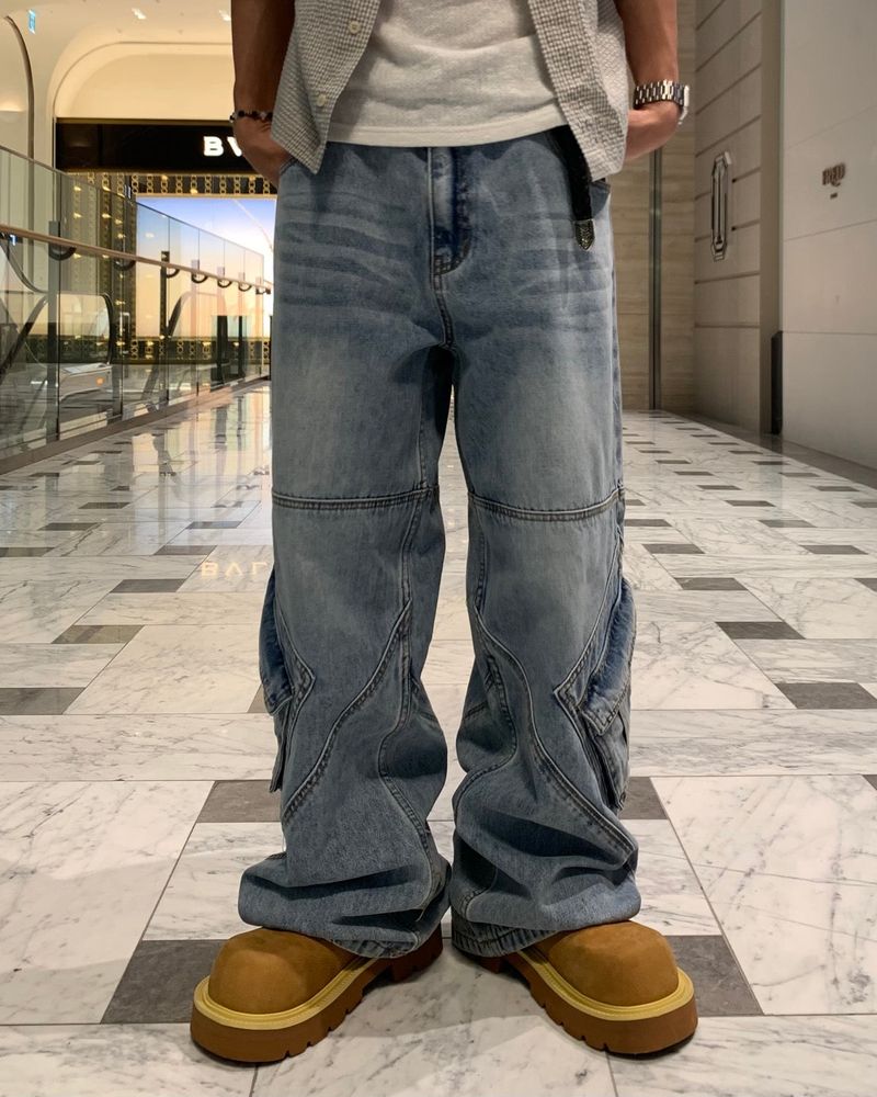 BONGJU（ボンジュ）の「インシジョンワイドカーゴデニムパンツ（パンツ）」