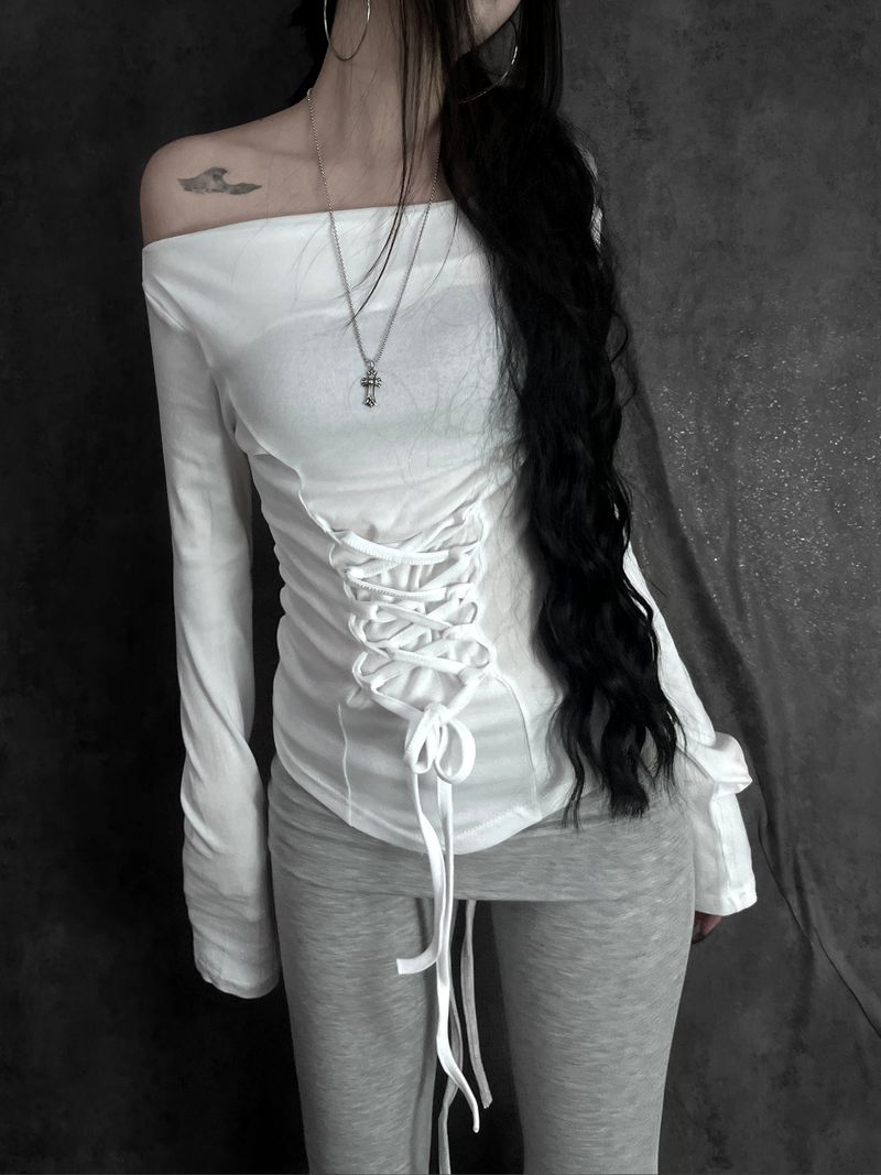 basic corset off-shoulder T (2color)