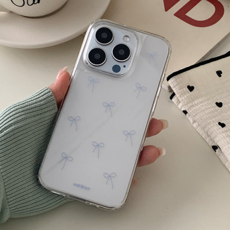 [made] blue ribbon pattern jelly hard case