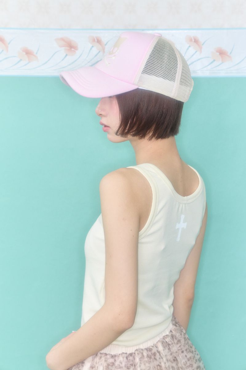KIRI SKULL SLEEVELESS TOP (CREAM)