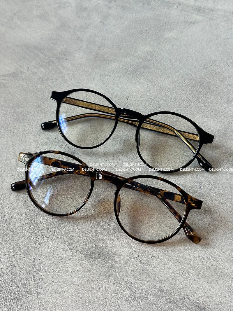 leopard-leopard horn-rimmed glasses