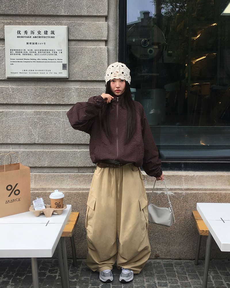 [ORIGINAL] Piping Half-Neck Windbreaker