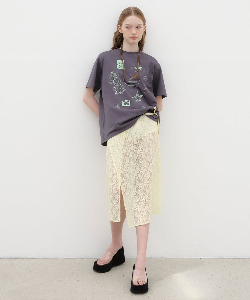 Drawing Diary Oversized T-shirt - Charcoal