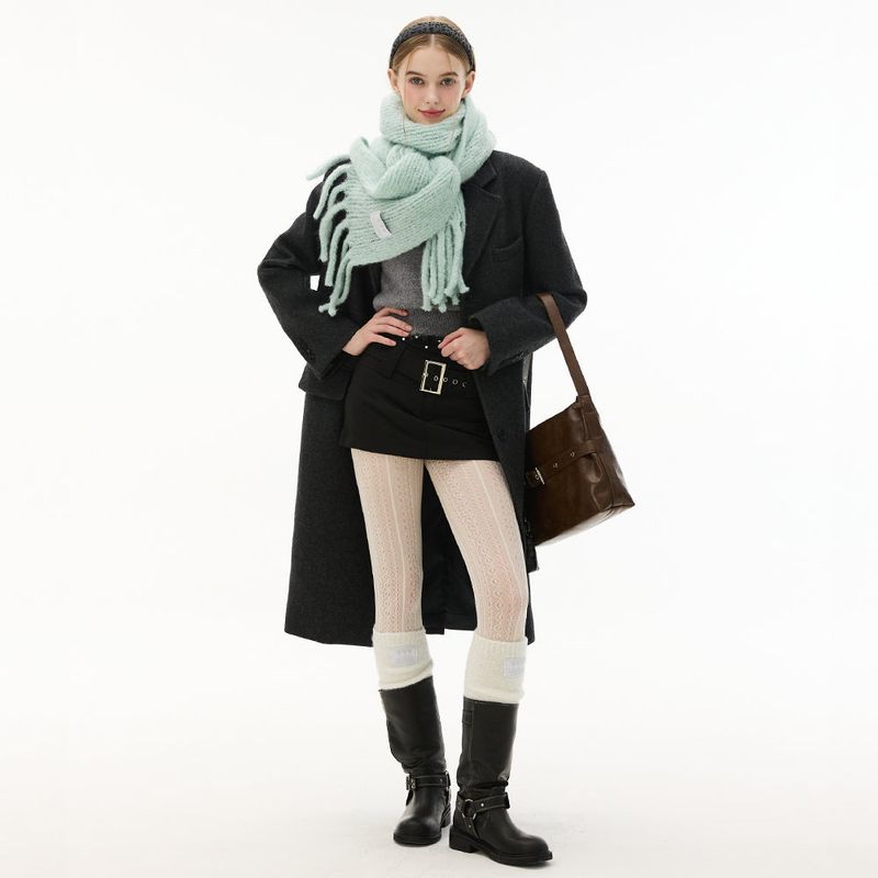 Basic Knit Big muffler_ Mint