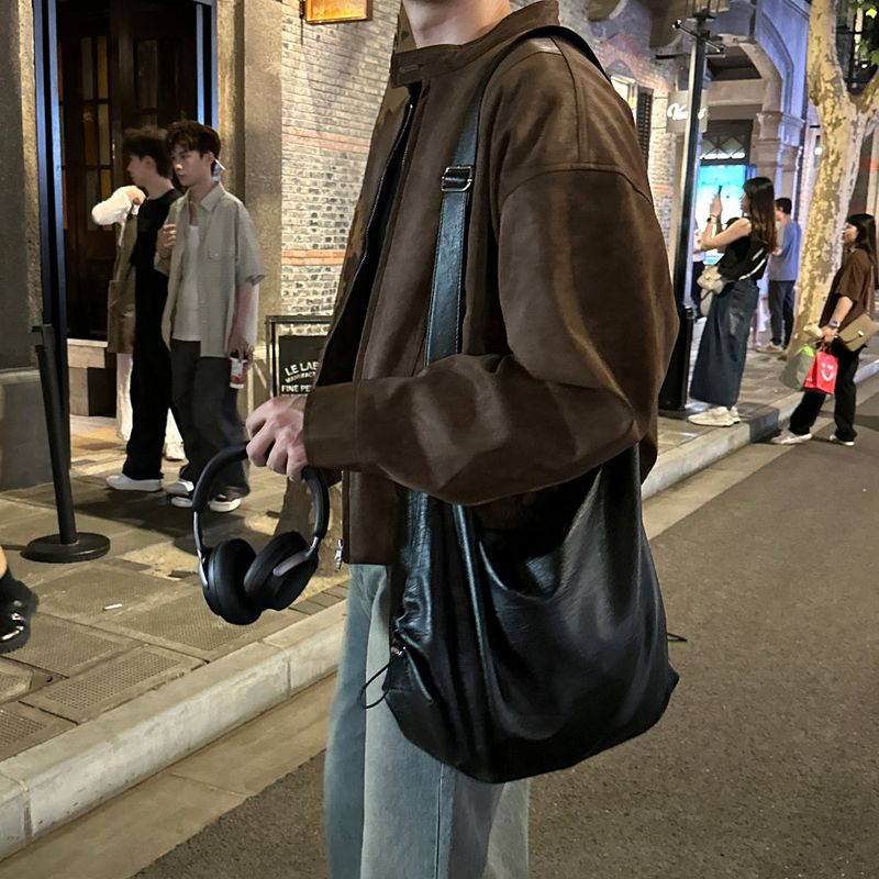 LMN Aaron Leather Oversized Fit China Jacket (2color)