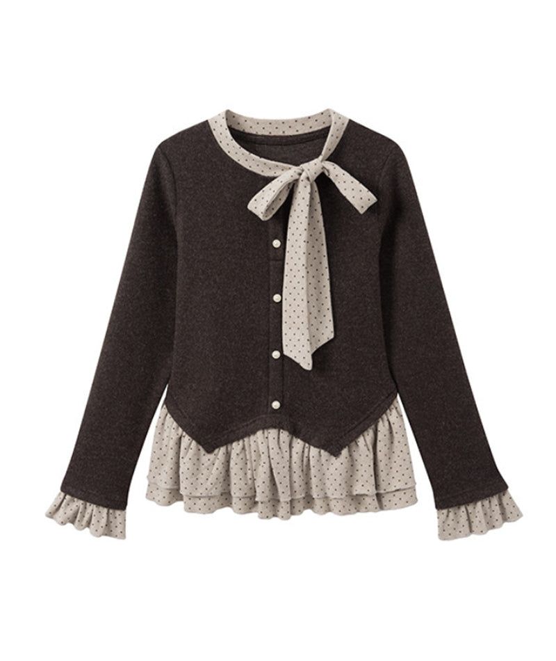 Raiden Dot Tie Layered Blouse