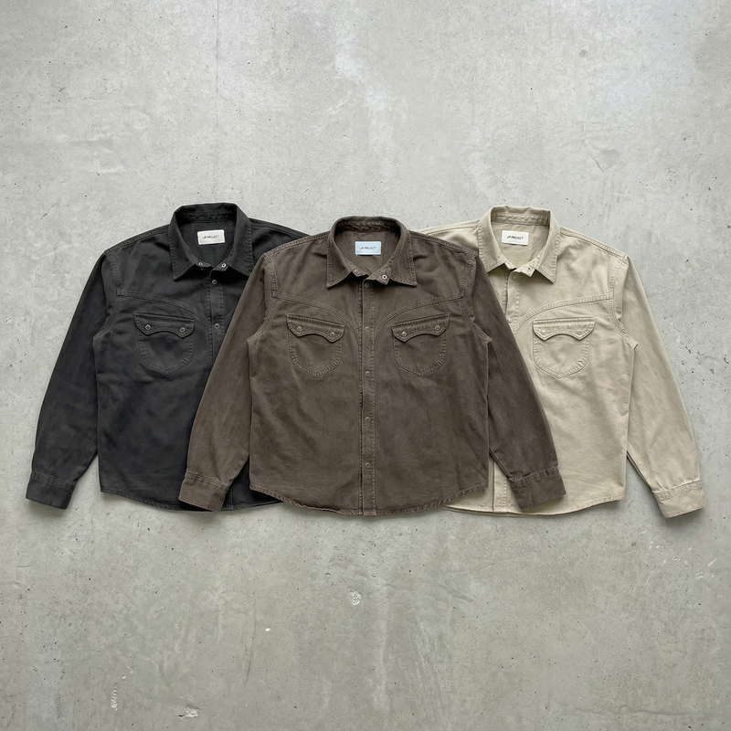 High-Street Structured Twill Shirt