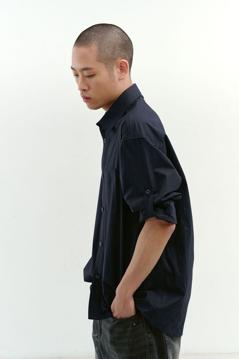 One Pocket Paper Work Shirt (Navy)