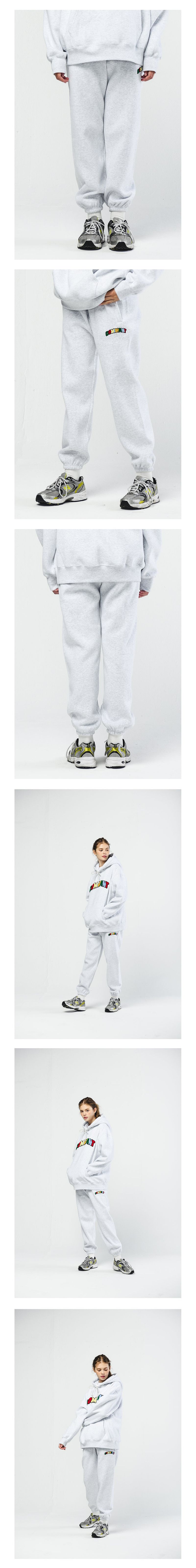 Rainbow embroidered fleece jogger pants