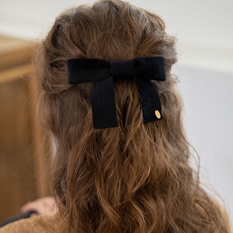 MerryMotive（メリーモチーブ）の「 Black corduroy ribbon hairpin（Hair Accessories）」