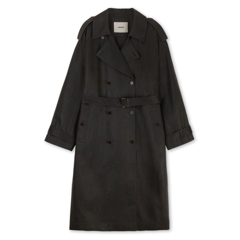 SUEDE LONG TRENCH COAT