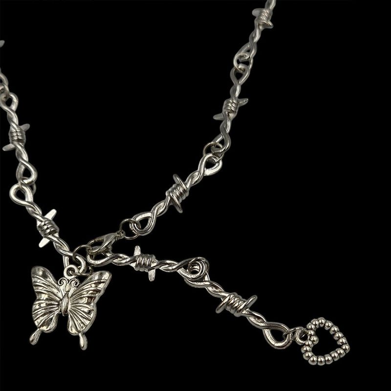 Thorns Chain Unique Butterfly Pendant Necklace