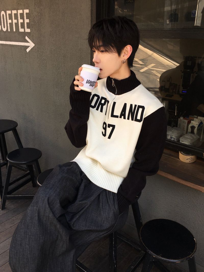 Portland 97 Color Block Knit Zip-Up 2C
