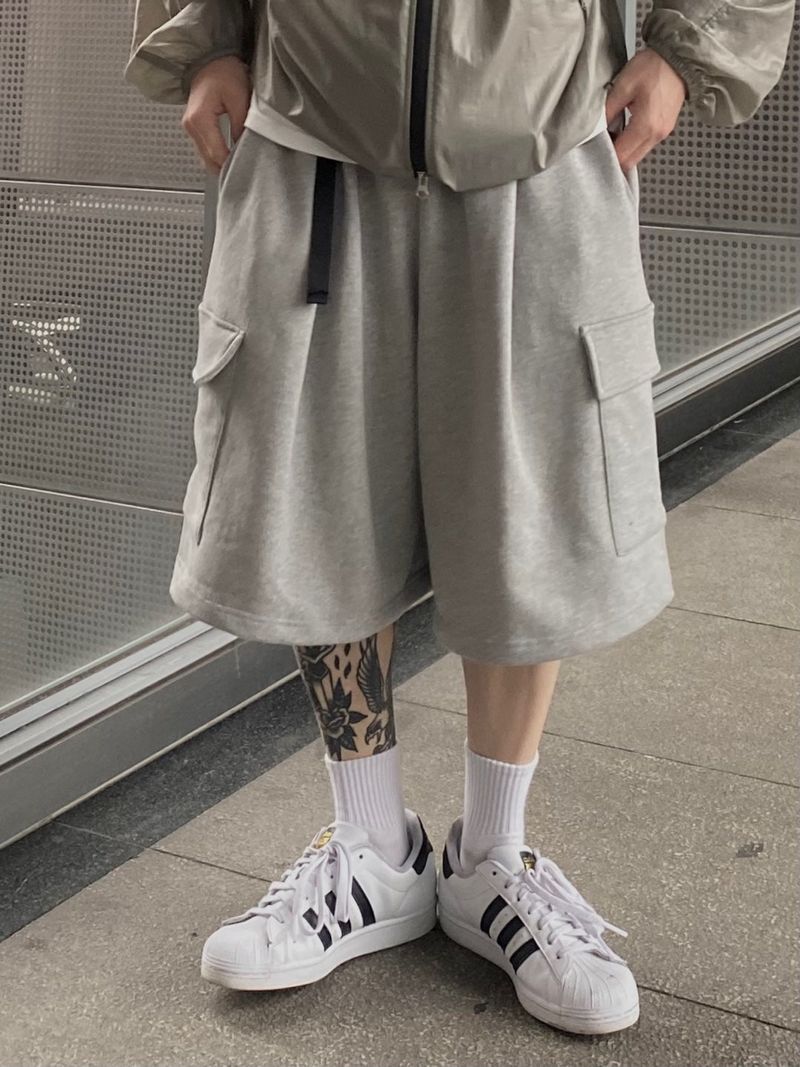 Strap sweat bermuda pants 2C