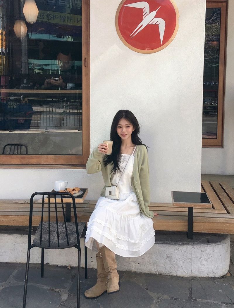 Shirring Buckle Middle Boots (2color)