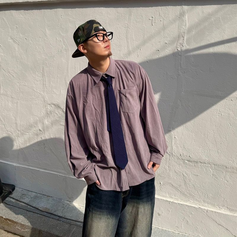Oversized Stripe Balloon Shirt
