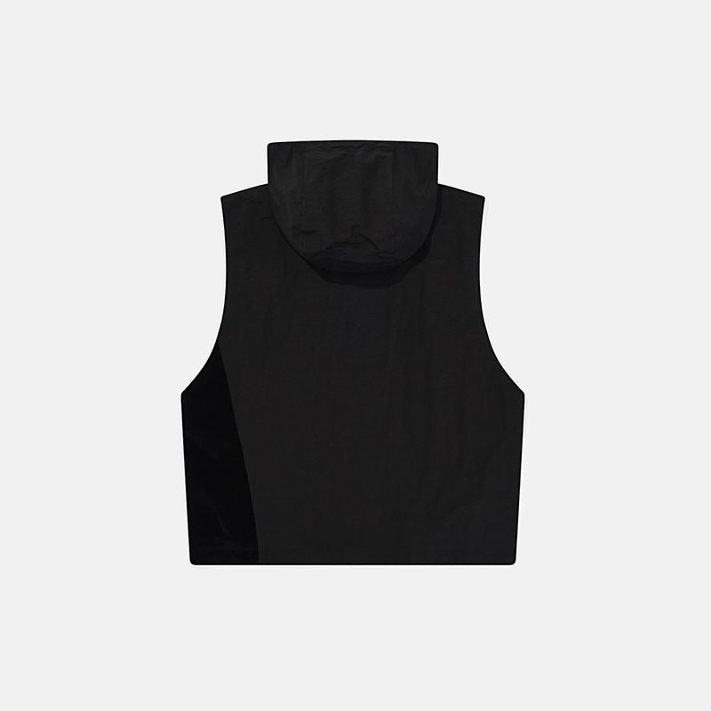 Voyage hooded zip vest / Black