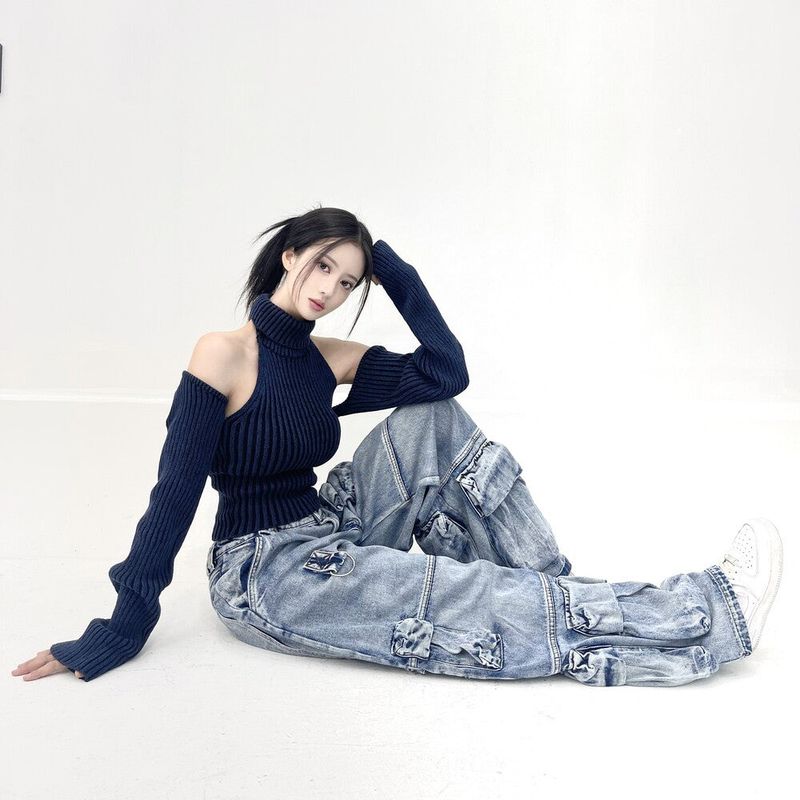 Seow（ソウ）の「1033. Two tone halter pola knit top (2color)（Tops）」