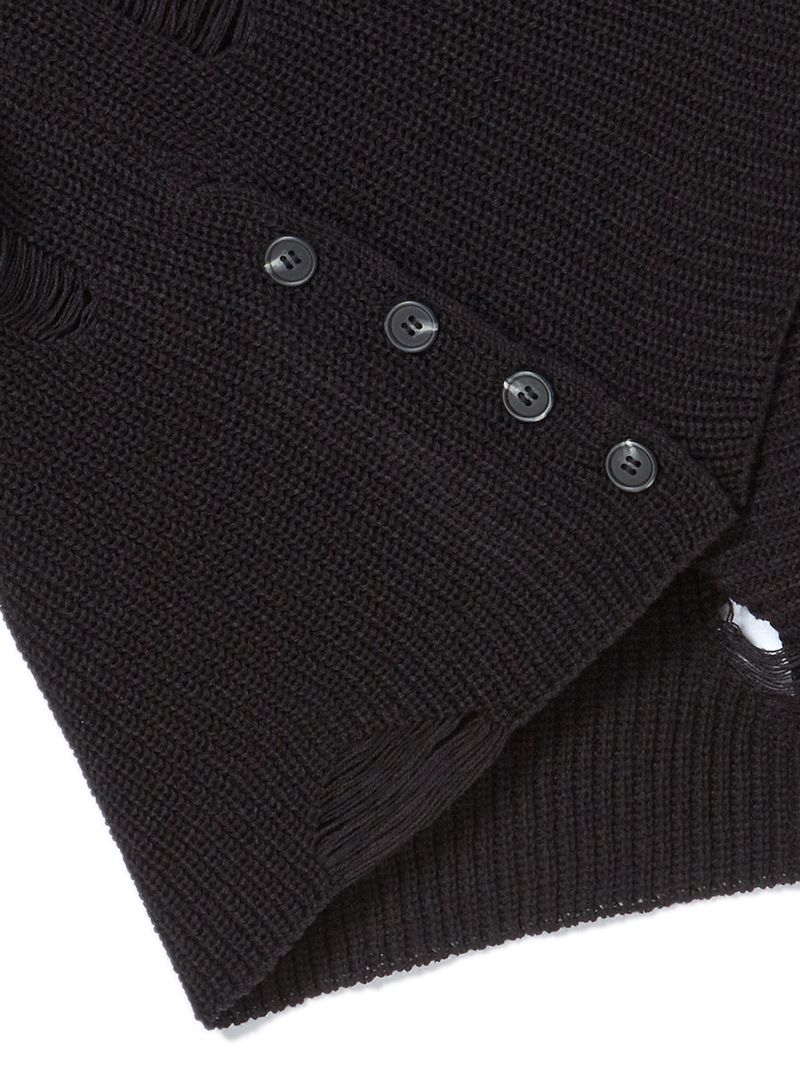 DAMAGE OFF SHOULDER KNIT BLACK
