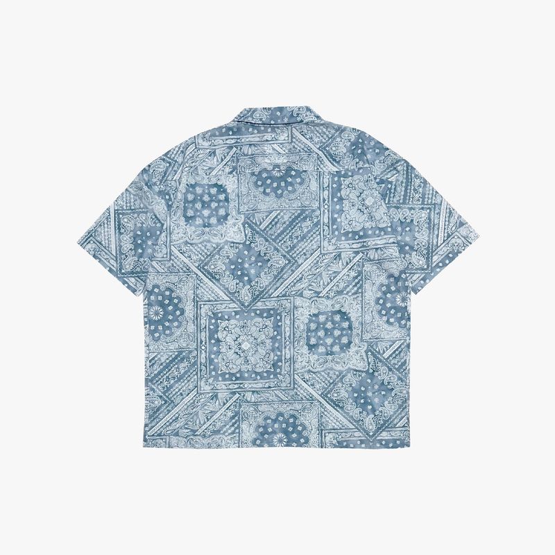 smoke paisley open collar shirt_blue