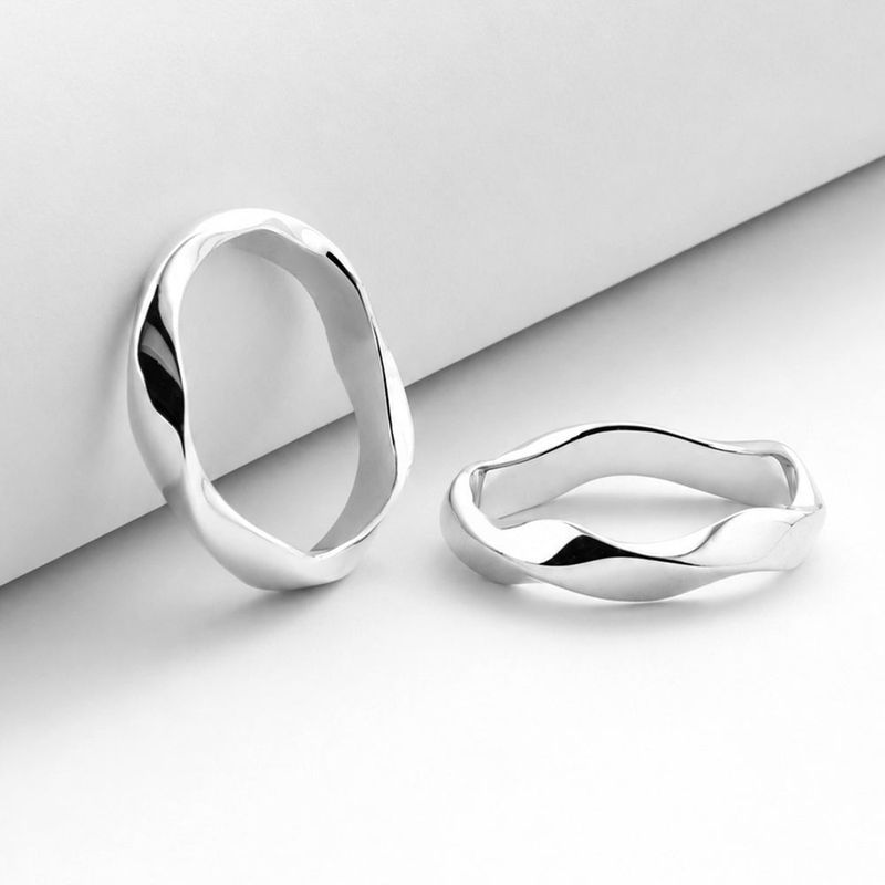 SVR-605 Kang Daniel Worn Silver 92.5 Twist Silver Ring Couple Ring Friendship Ring
