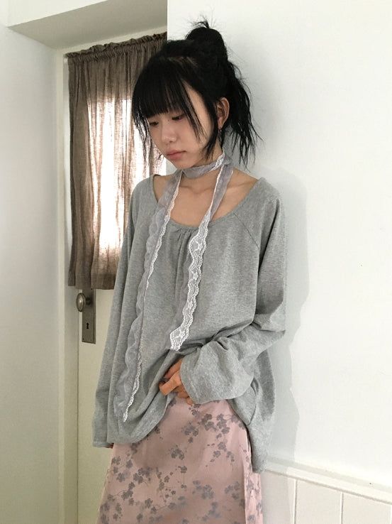 BAON（バオン）の「26FW★ [BAONHAUS] Renil Shirring Layered Long Sleeve Tee（Tops）」