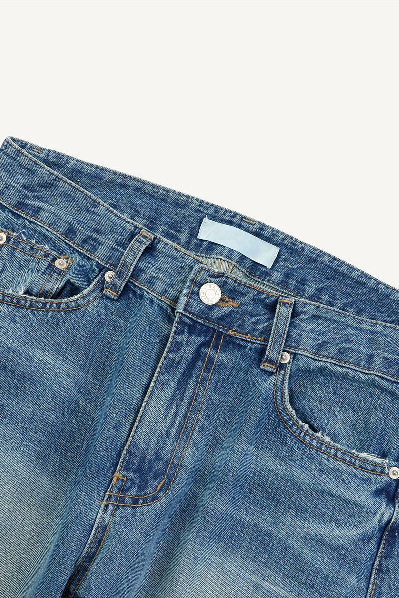 Low Hem Vintage Flare Denim Pants