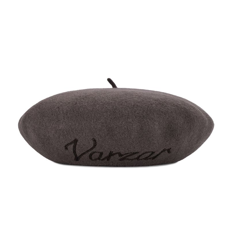 VARZAR Cursive Logo Wool Beret / Cocoa