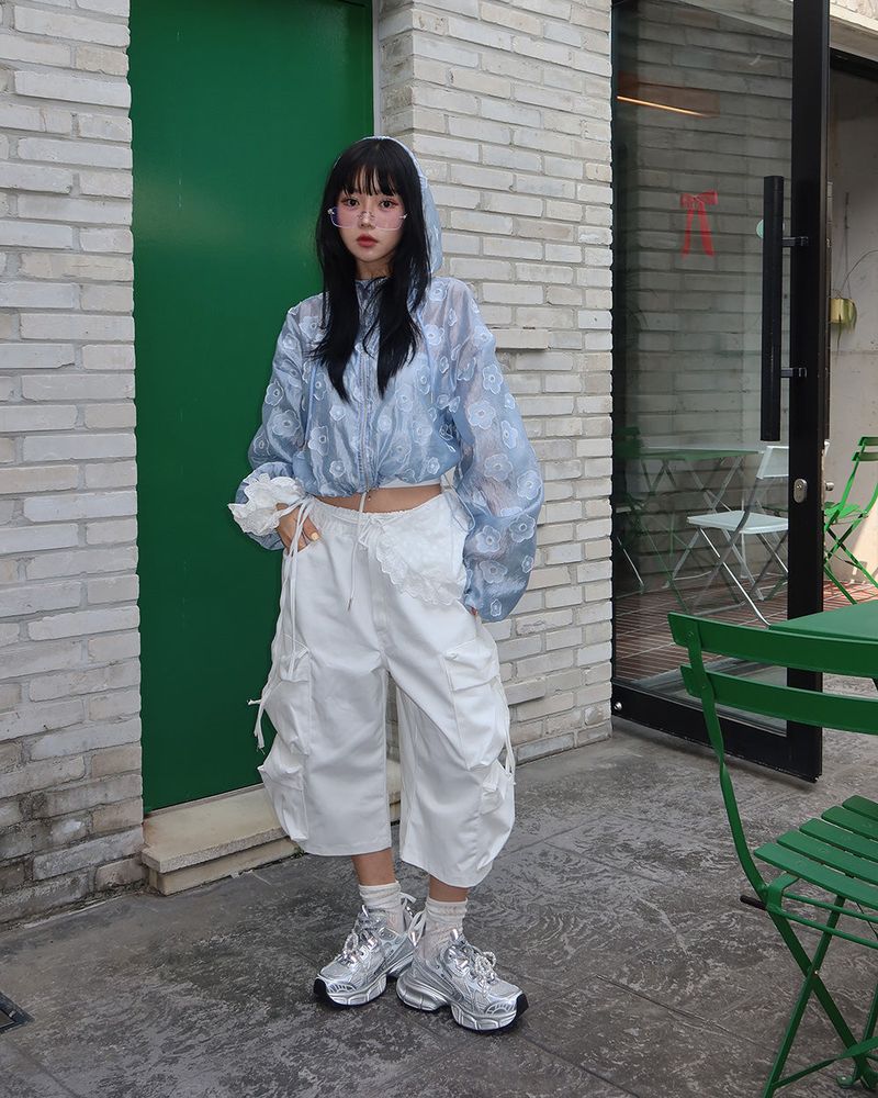 [UNISEX] バミューダカーゴワイドパンツ