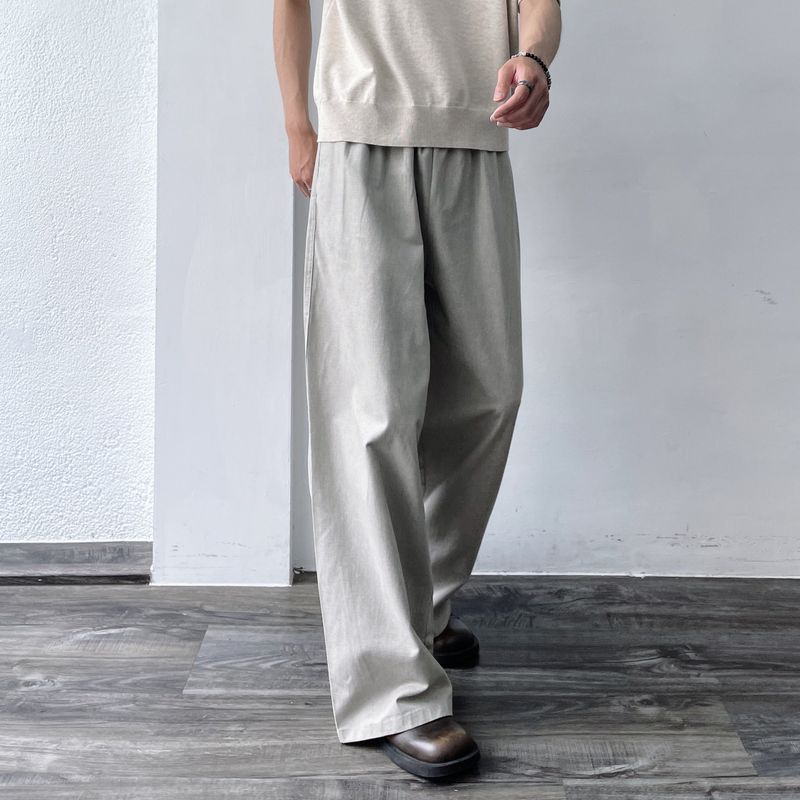 Slate Wide-Silhouette Trousers