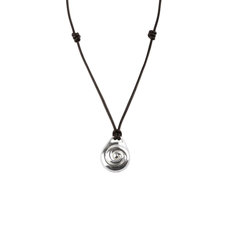 TIERNO（ティエルノ）の「 N.024/SHELL レザーネックレス_ブラウン（アクセサリー）」