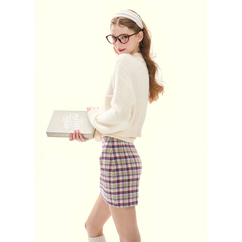[GirlyFancyClub] White Lovers* Soft Fufu Milk White Sable Fur Knit Short Cardigan Coat