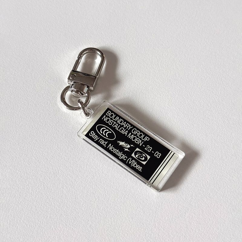 Nostalgic Vibes Acrylic Keyring (Black)