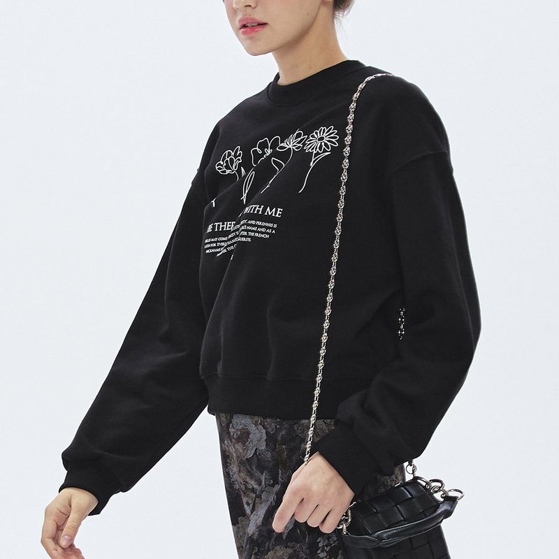 フラワーハンドグランピックスウェット/Flower Hand Graphic Sweatshirt [BLACK]