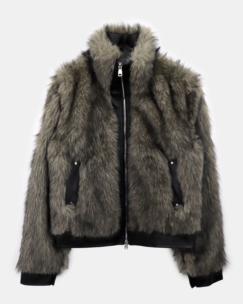 Nupe Two-Tone Fur 2way Zip-Up Jumper