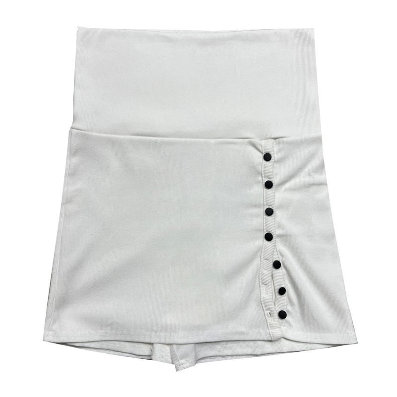 Color Block Button Folding Skirt Pants (3 colors)