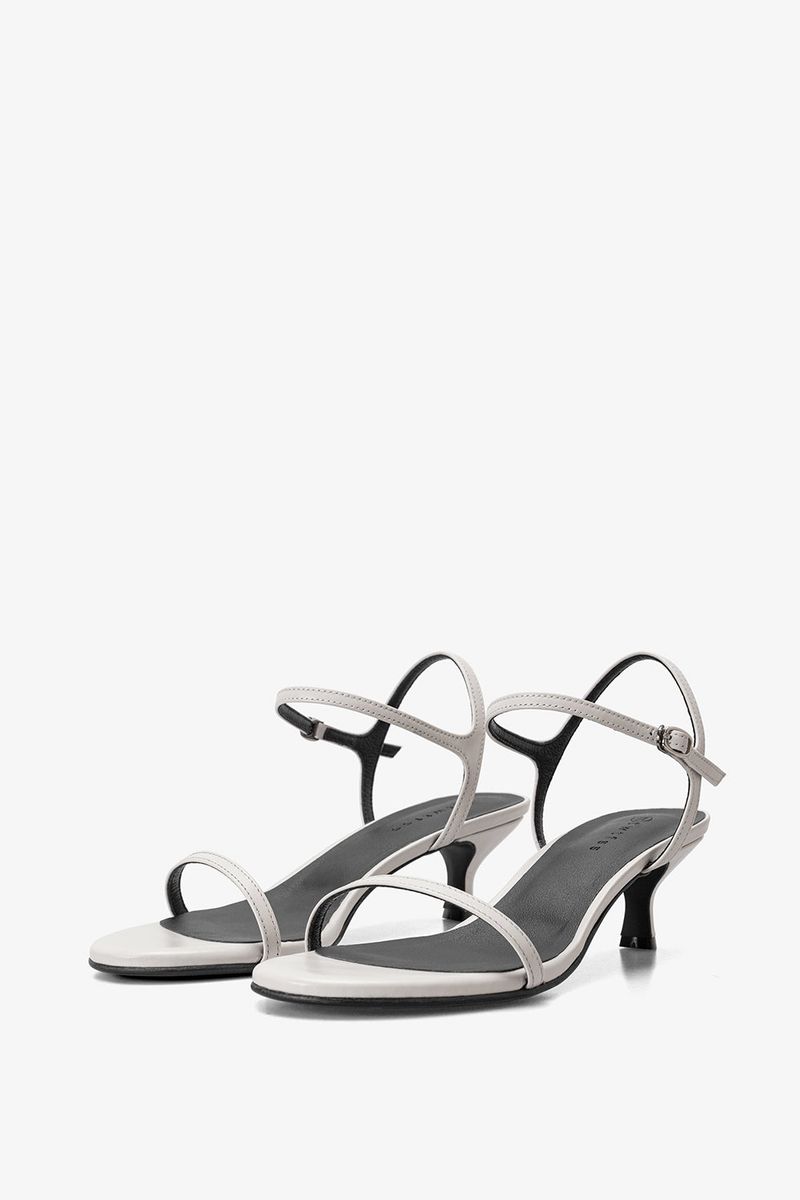 KITTEN STRAP SANDAL IN WHISPER WHITE