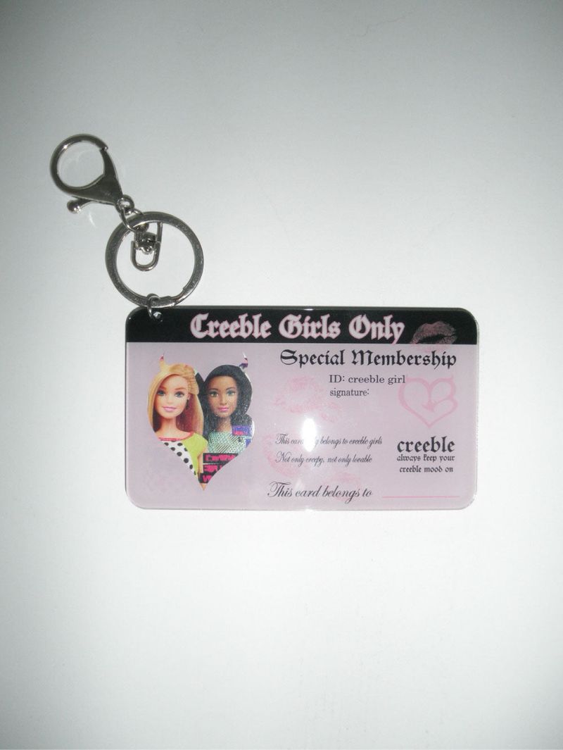 creeble girls only keyring