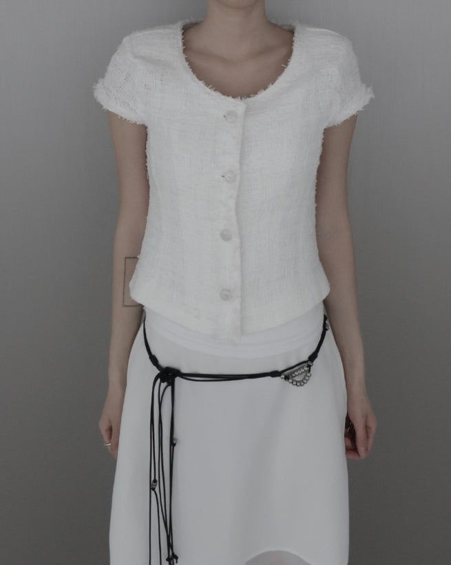 mnem（ムネム）の「Langbel Short Sleeve Tweed Jacket（Jackets/Outerwear）」
