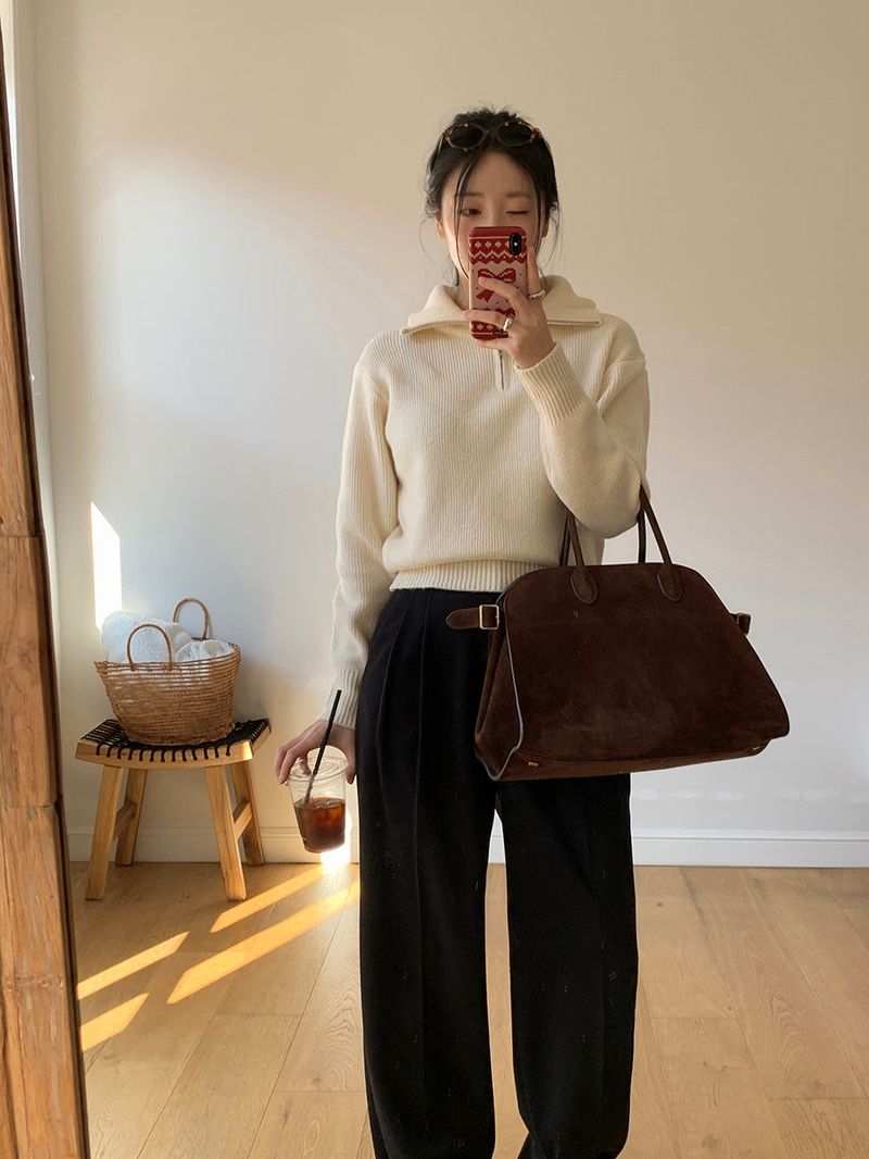 [MADE] [Wool Napping] Winter Warm Pintuck Wide Slacks