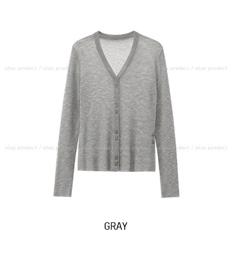 Henne Double Button See-Through Cardigan