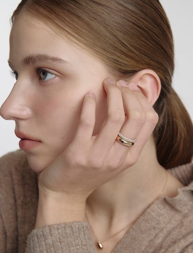 hyeres lor（イエール・ロール）の「25FW★ Champagne Full Moon Silver (P) Glossy Slim Ring M（Accessories）」