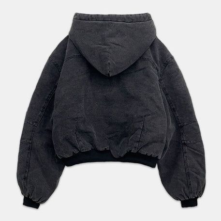 Ber denim padded hooded flight jumper