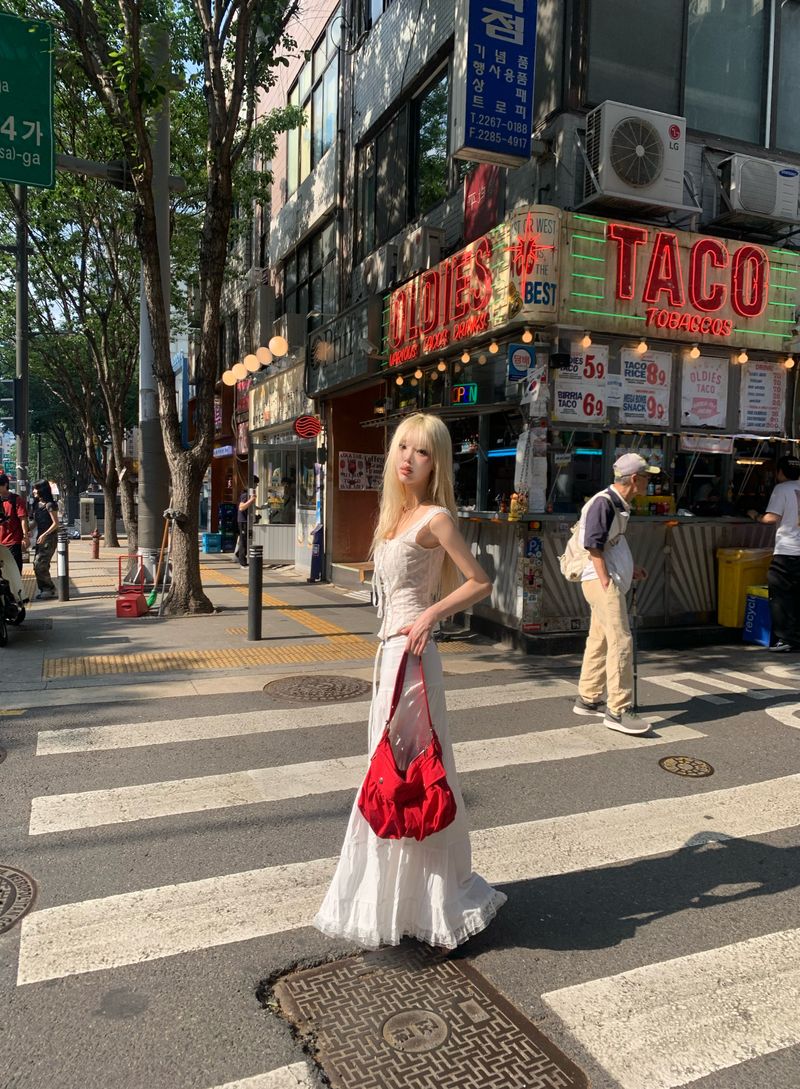 maxi white long skirt