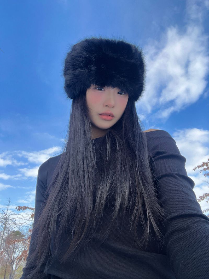 Maetel long hair fake fur bucket fur hat (4 colors)