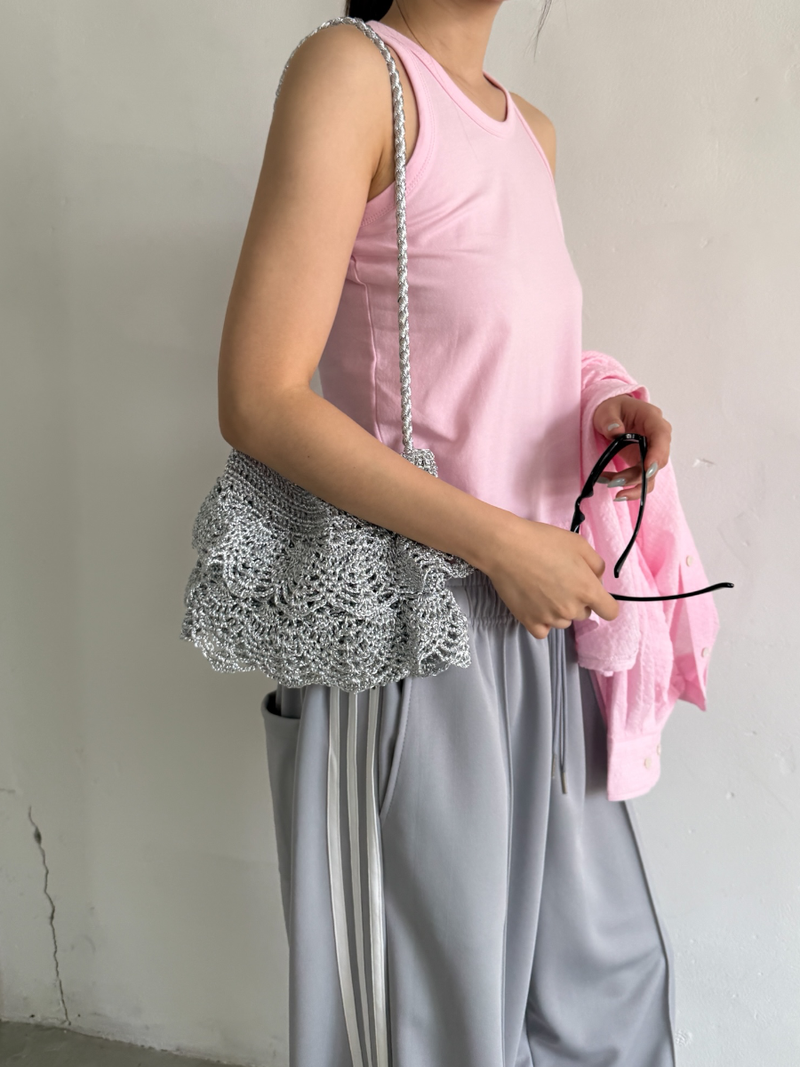 weaving silver frill bag
