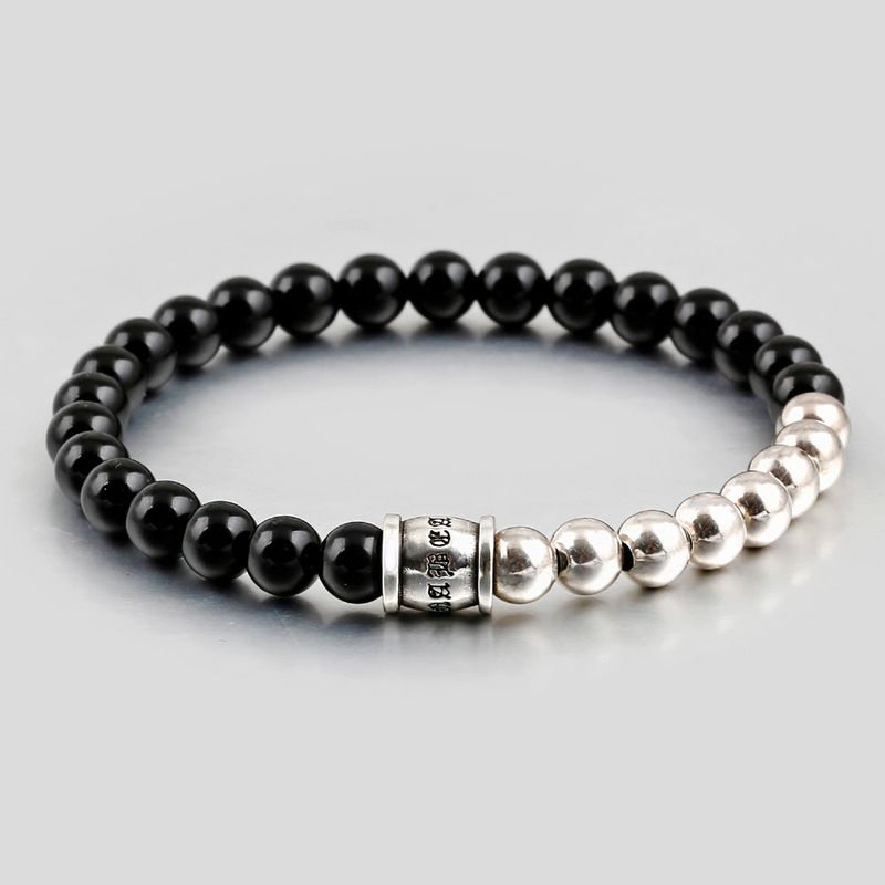 SHOVEOFF（ショーブオフ）の「C22SVB-1012 Onyx gemstone metal decoration bracelet 6mm（Accessories）」