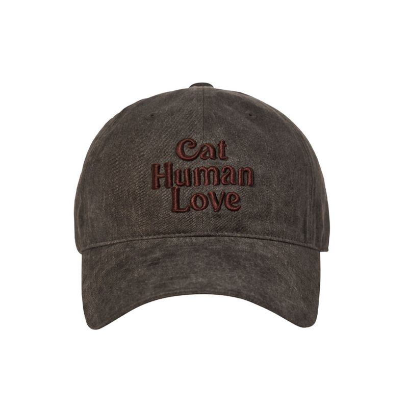 CAT HUMAN LOVE PIGMENT BALL CAP_BROWN