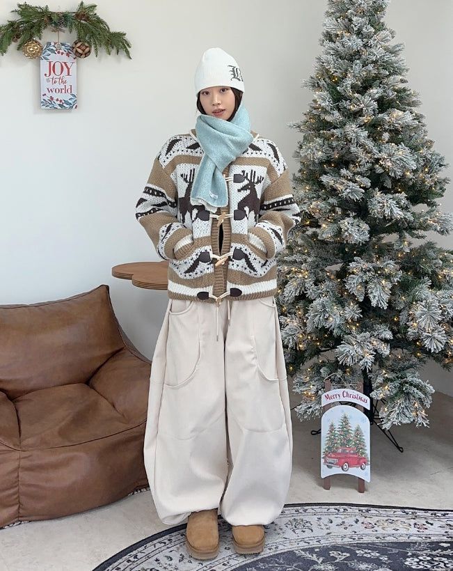 Bedin Nordic Toggle Knit Cardigan