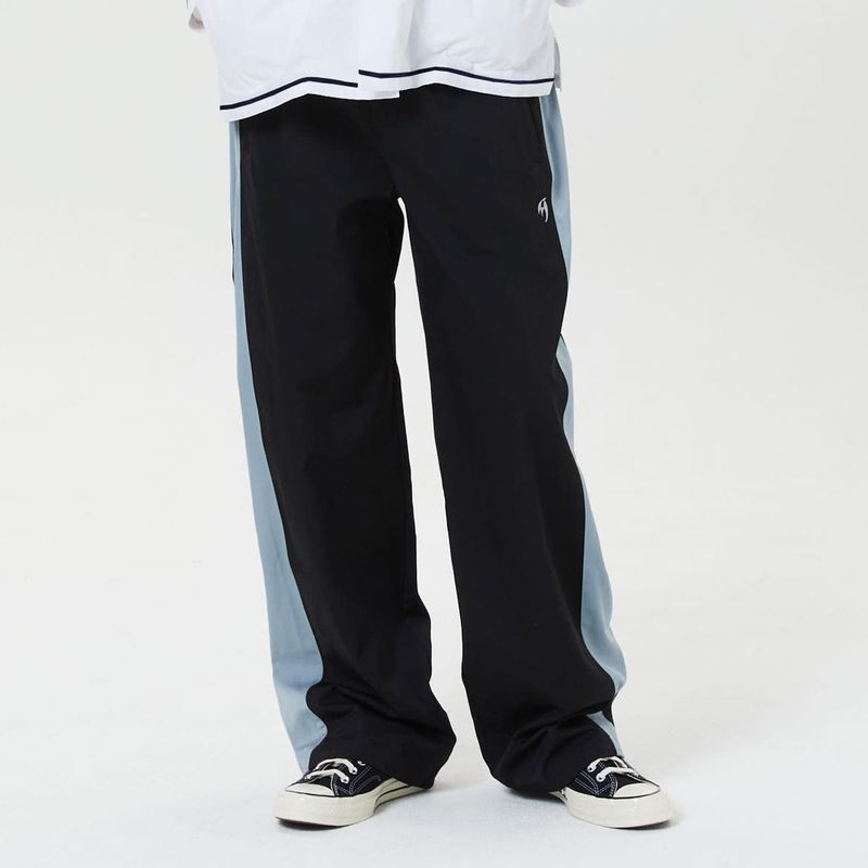Line color block wide track pants